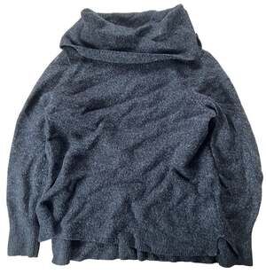 DKNY JEANS Sweater Womens XL Gray Pullover Cowl Neck Chunky-Knit Acrylic Wool